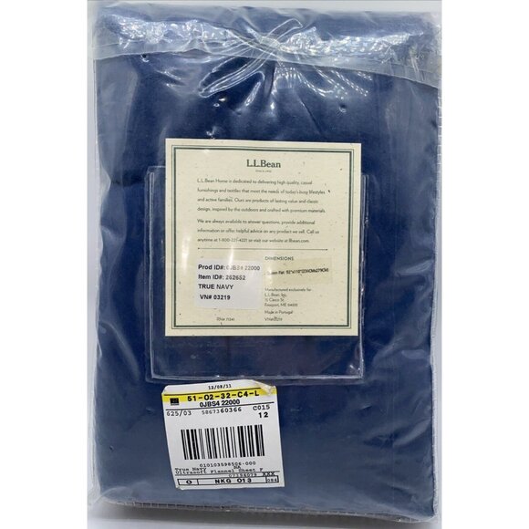 LL Bean Ultra Soft Flannel Queen Size Flat Sheet True Navy 92  X 110 in - Picture 5 of 8
